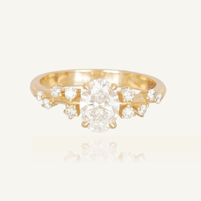Elegante gouden ring met lab diamant 1.02 karaat