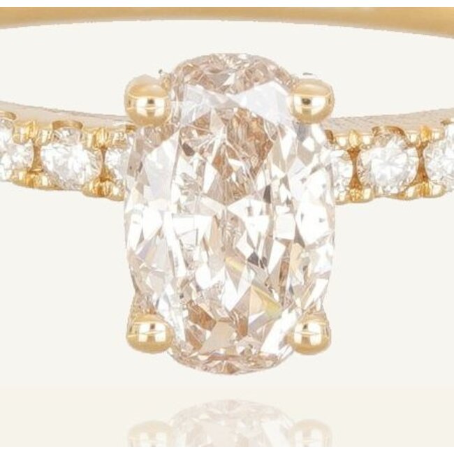Elegante gouden ring met ovale lab diamant 0.63 karaat