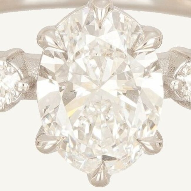 Luxe diamanten ring met ovale center