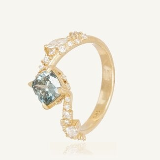 Diamanten ring 1.46 ct blauwe diamant