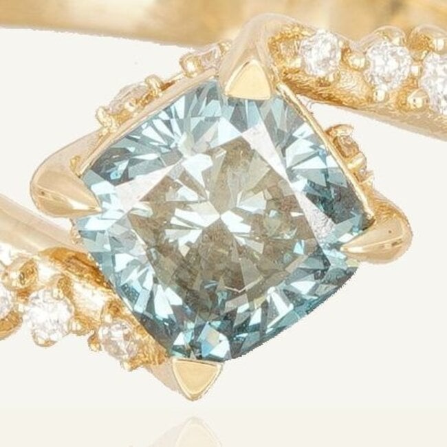 Exclusieve diamanten ring met 1.03 karaat blauwe diamant