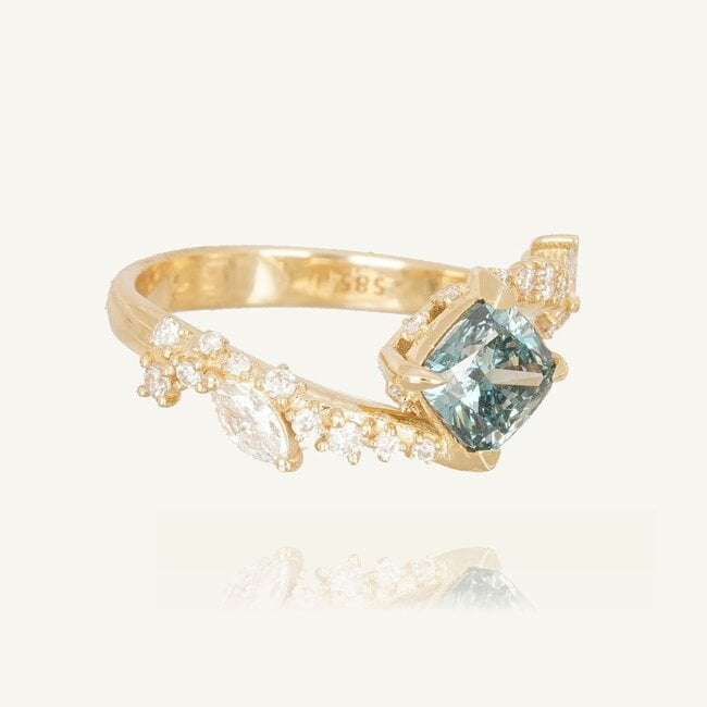 Exclusieve diamanten ring met 1.03 karaat blauwe diamant