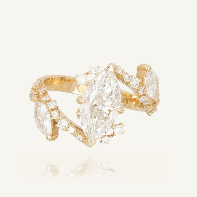 Exclusieve diamanten ring 2.02 karaat marquise