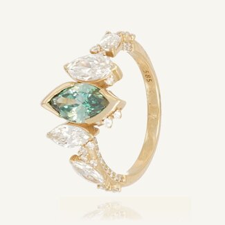 Diamanten ring 2.40 ct marquise groen