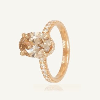Champagne Ovale Diamanten Ring