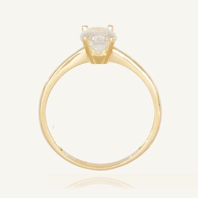Tijdloze solitaire ring met ovale steen en elegante afwerking