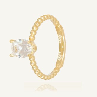 Ovalen Ring Met Bolletjes Band
