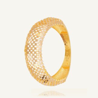 Brede gouden structuur ring