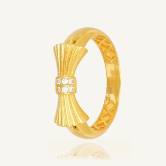Elegante Strik Ring met Zirkonia