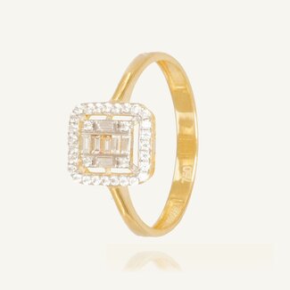 Gouden Ring met Baguette Zirkonia