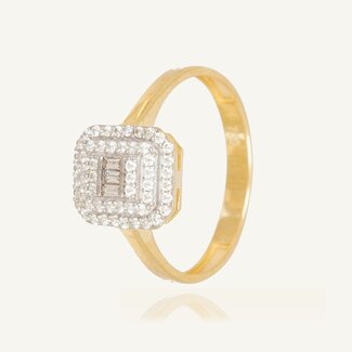Luxe Gouden Cluster Ring met Halo