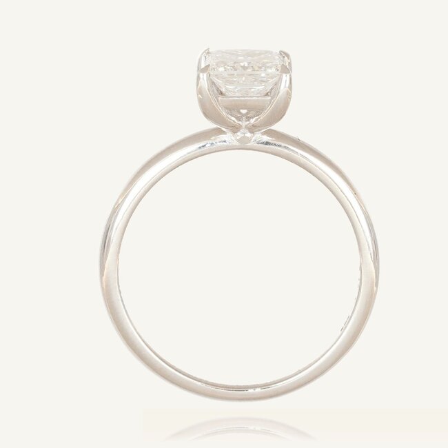 Exclusieve witgouden solitaire ring met 1.03 ct princess cut natuurlijke diamant