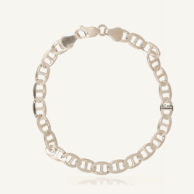 Elegante Zilveren Mariner Schakelarmband