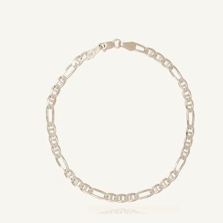 Zilveren Figaro Schakelarmband