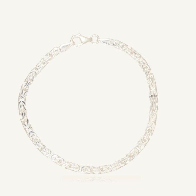 Elegante Zilveren Byzantijnse Schakelarmband