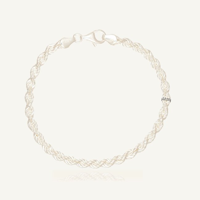 Elegante Zilveren Rope Schakelarmband ca. 3.9 mm