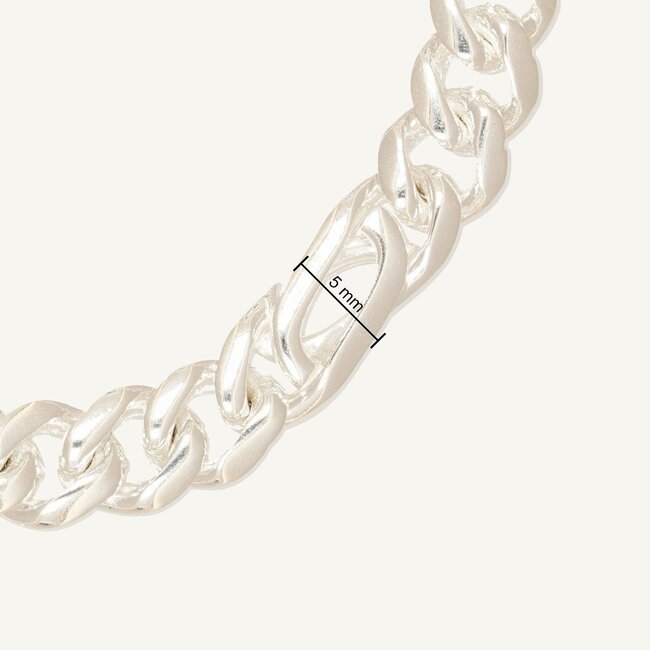 925 zilveren Cuban Link armband hoogglans 22 cm
