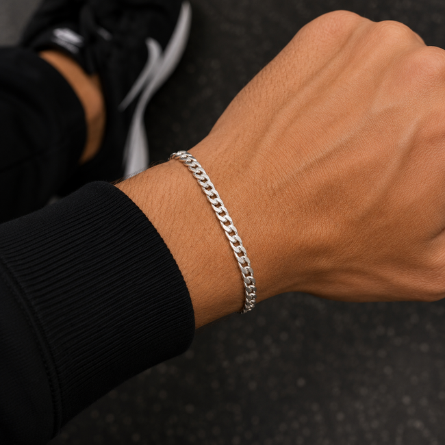925 zilveren Cuban Link armband hoogglans 20 cm
