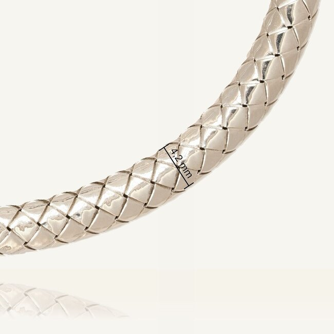 925 Zilveren Gevlochten Slavenarmband