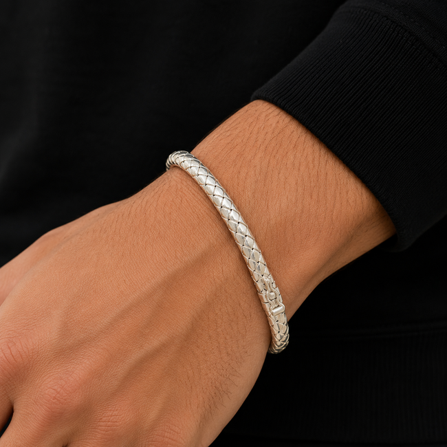 925 Zilveren Gevlochten Slavenarmband