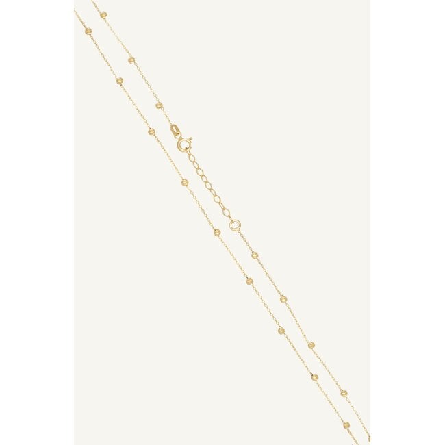 Elegante 14 Karaat Gouden Dorika Ketting met Geslepen Bolletjes