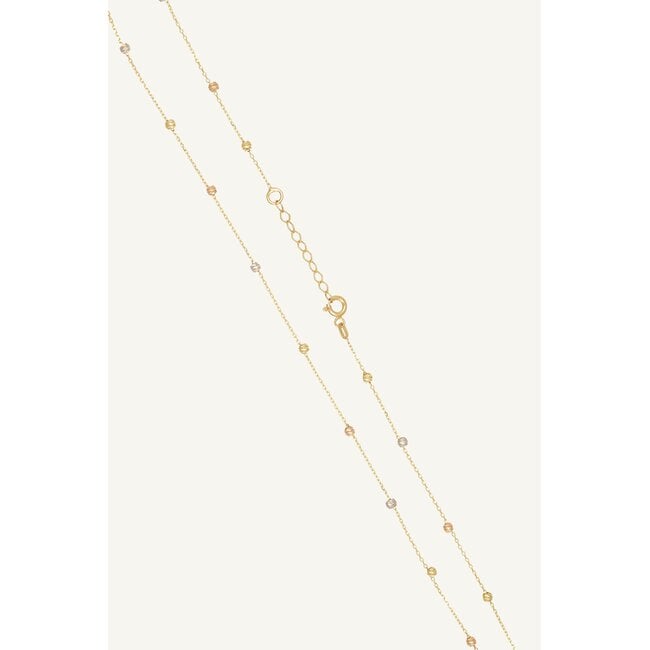 Driekleurige Dorika Ketting met Witgoud, Roségoud en Geelgoud