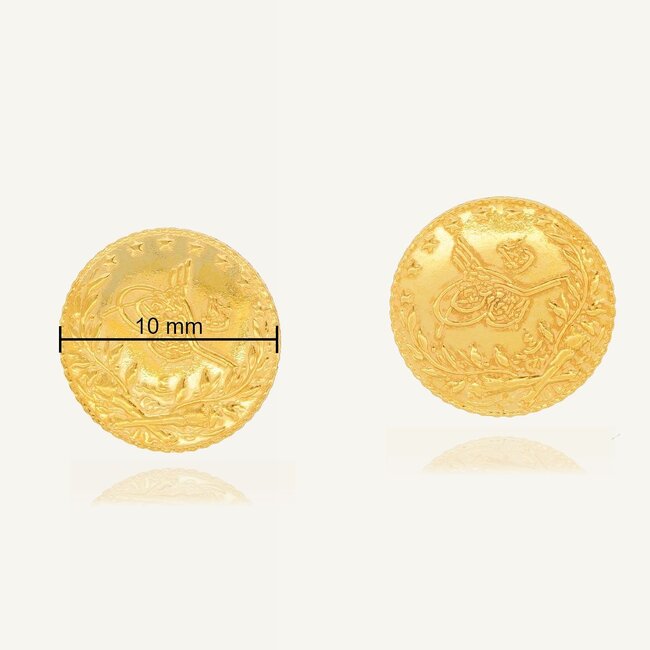 22 Karaat Gouden Baskı Reşat Oorbellen Stekers