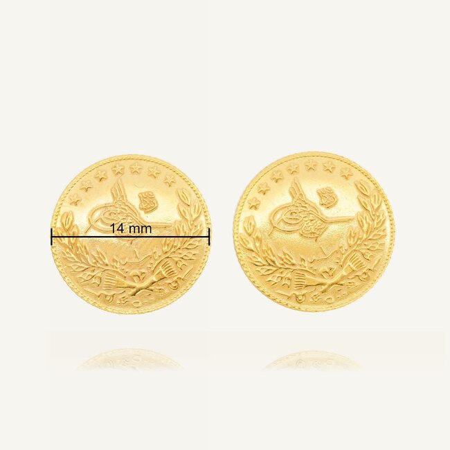 22 Karaat Gouden Ceyrek Reşat Oorbellen Stekers