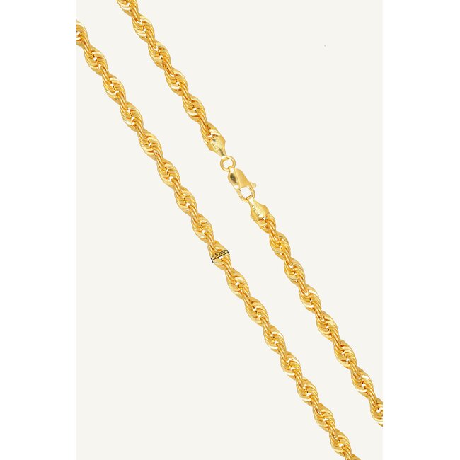 22 Karaat Roodgouden Rope Chain Ketting