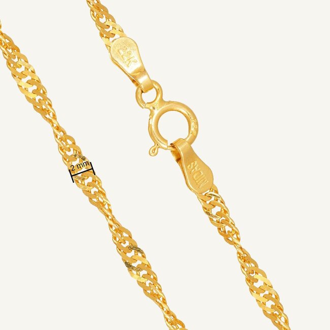 22 Karaat Roodgouden Singapur Ketting