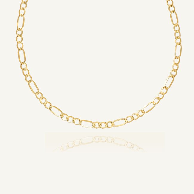 14 Karaat Geelgouden Figaro Ketting
