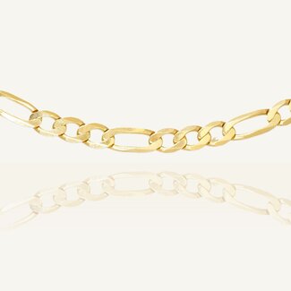 Geelgouden Figaro Ketting 49 cm, 6,5 mm
