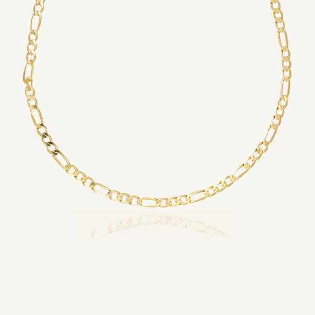 14k geelgouden figaro ketting 49 cm