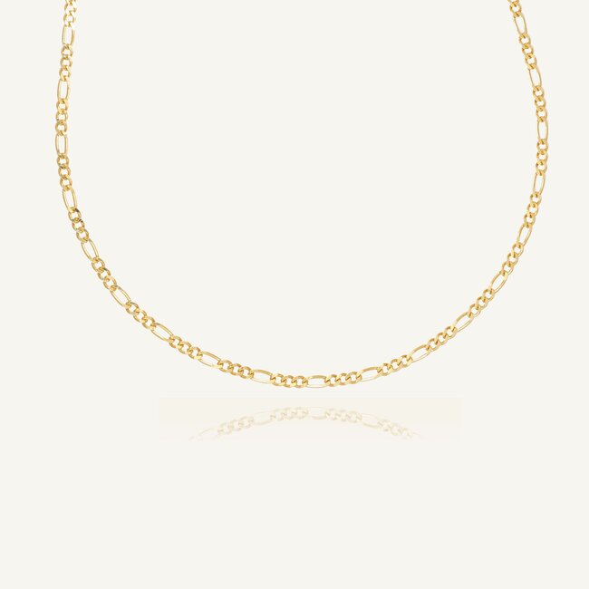 14k geelgouden figaro ketting 55 cm