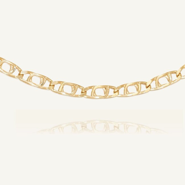 14k geelgouden mariner ketting 55 cm
