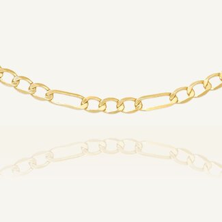 Geelgouden Figaro Ketting 49 cm, 3,2 mm