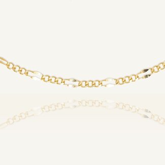 Geelgouden Fantasie Schakelketting 55 cm