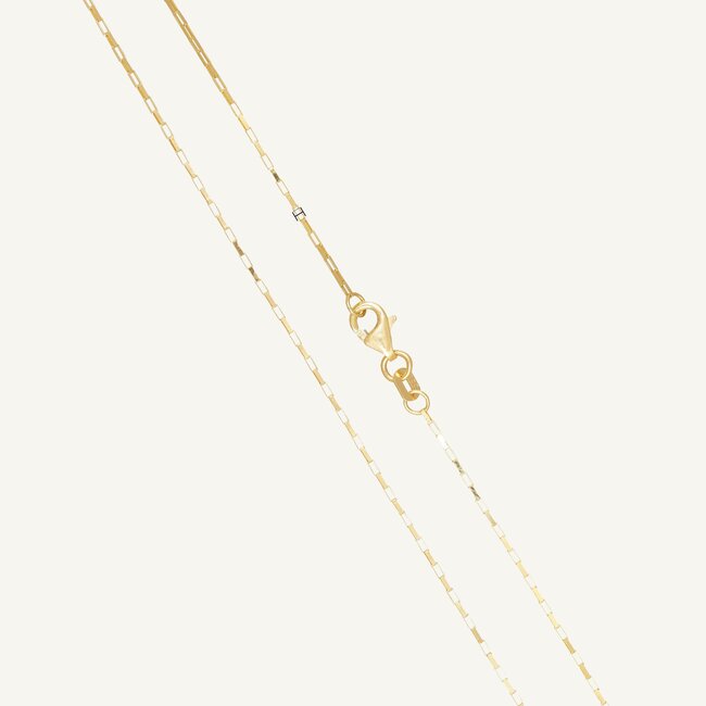 Minimalistische 14 Karaat Geelgouden Venetiaanse Ketting met Strakke Vierkante Schakels
