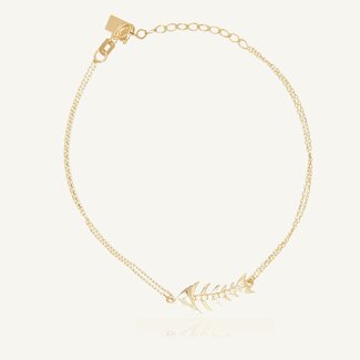 Geelgouden Visgraat Armband
