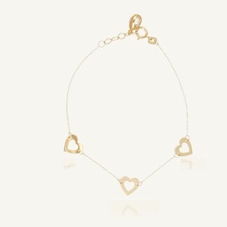 Geelgouden Kinderarmband Hartjes