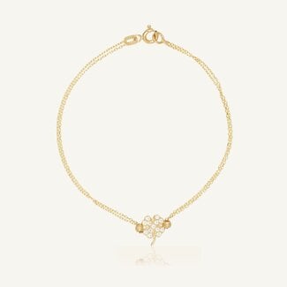 Klavertjevier Armband met Zirkonia