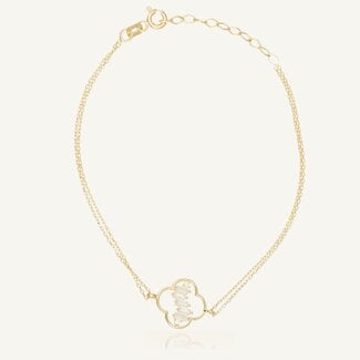 Geelgouden Klaver Armband