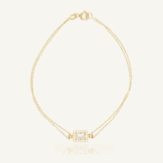 Geelgouden Baguette Zirkonia Armband