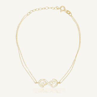 Geelgouden Infinity Zirkonia Armband