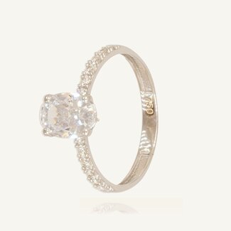 Witgouden Solitaire Ring met Zirkonia