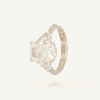 Witgouden Diamanten Driesteen Ring