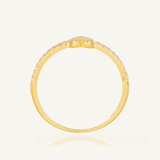 Elegante 22 Karaat Gouden Hartjesring met Zirkonia