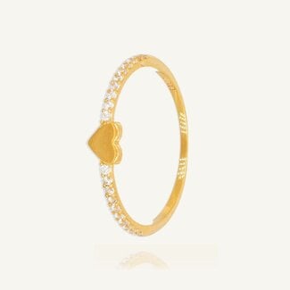 Gouden Hartjesring met Zirkonia