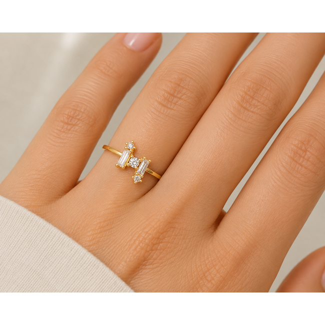 22 karaat Gouden Baguette ring