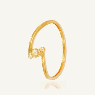 Gouden Open Ring met Zirkonia